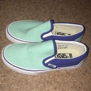 Turquoise and blue vans size 3 boys
